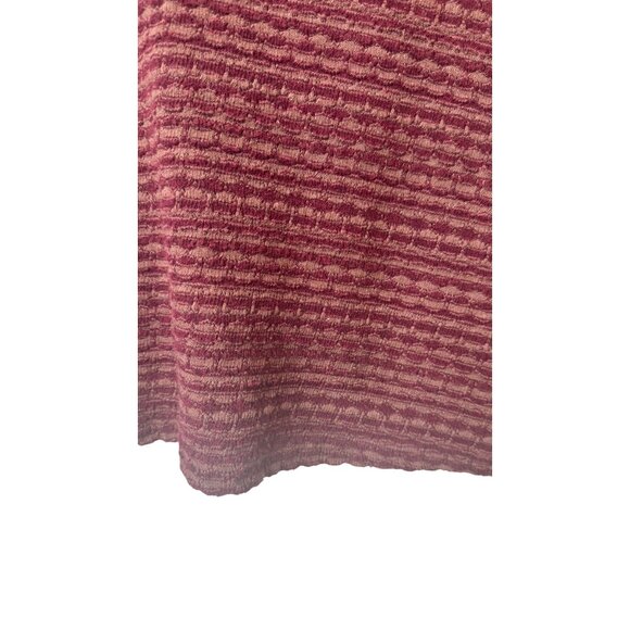 2/$30 Zara Large Burgundy Womens Striped Short Sleeve Polyester & Cotton - Picture 9 of 12